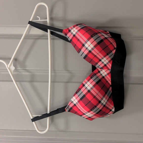 NWT VS Pink Wear Everywhere Wireless Lightly-Lined Plaid Bra - Picture 5 of 9
